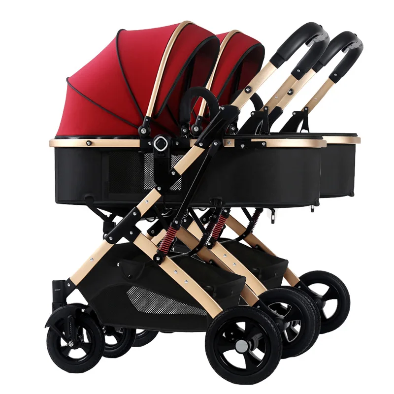 Multifunctional twin stroller foldable double detachable
