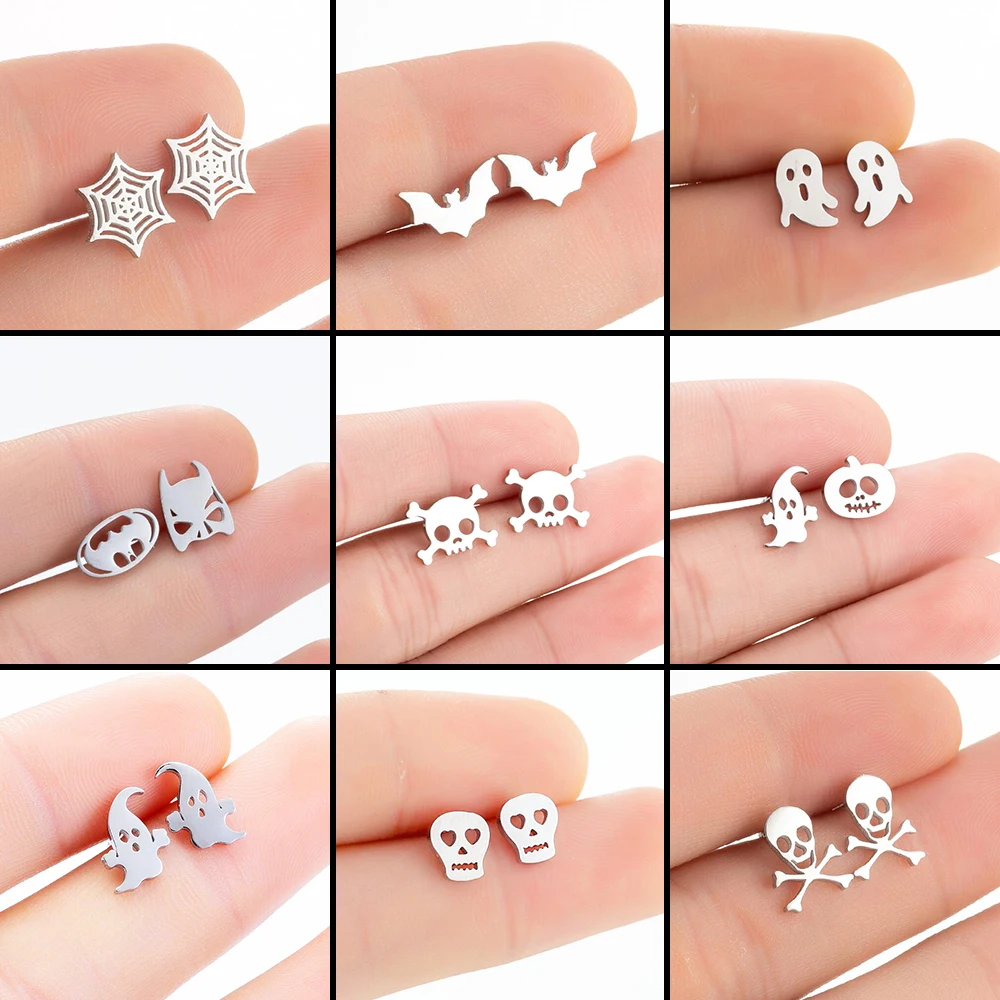 Horror Halloween Vampir Ohrringe Schmuck für Frauen Kostenloser Versand Kürbis Spinne Edelstahl Ohr Piercing Ohrringe Damen