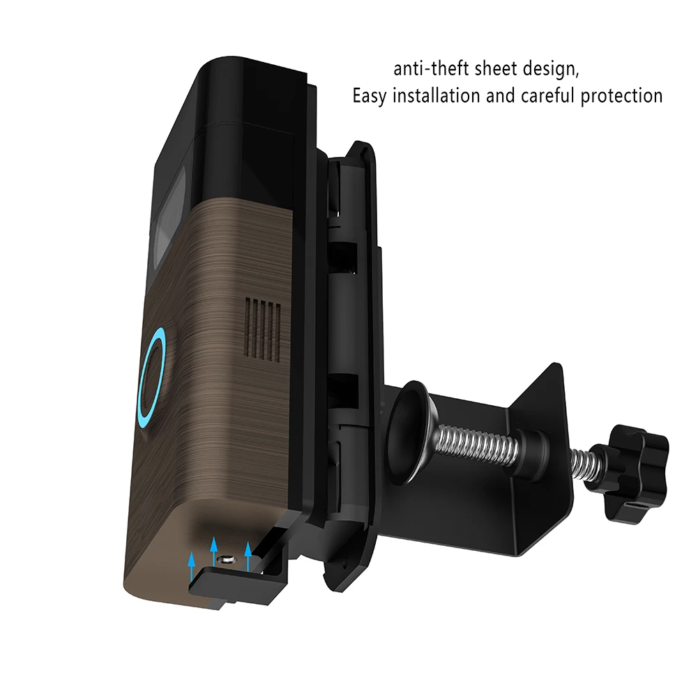 Support Angle Réglable Pour Sonnette Ring (Noir) – Fixation Murale 30° à 55°