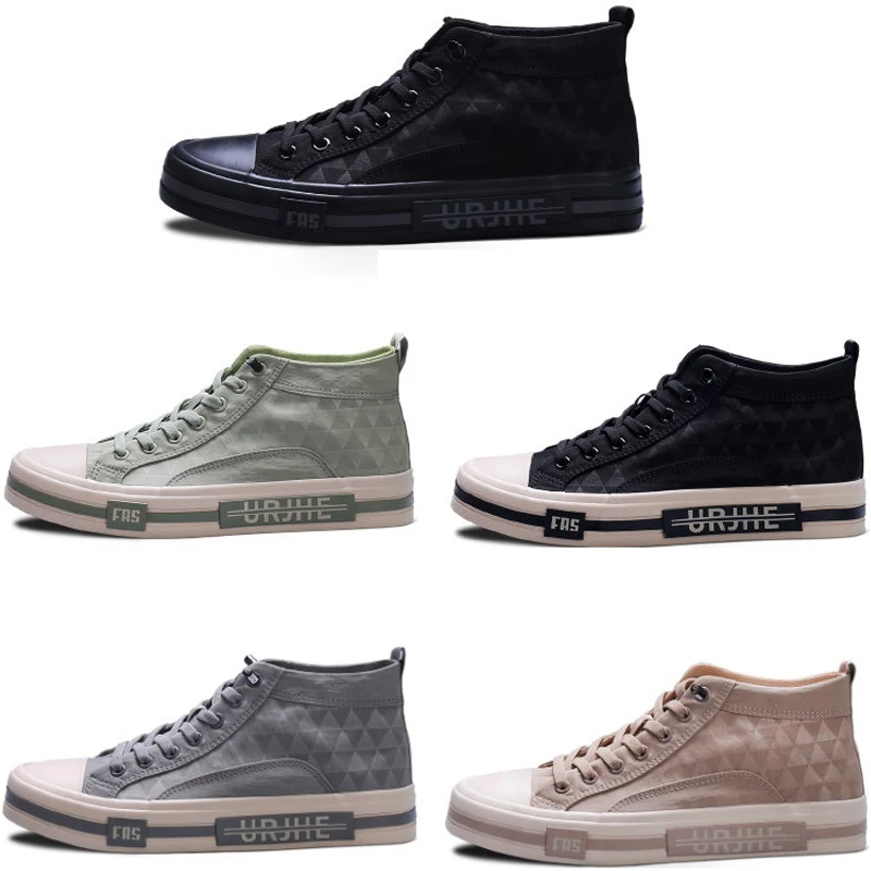 Trendy Men Sneaker High Top Male Canvas Boots 2023 Autumn New Soft Insole Lace Up Casual Shoes Rubber Sole Spring Fall 38-44