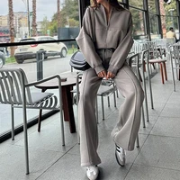 BKLD 2025 Casual Women's Tracksuit Sets Zip-up Loose Cropped Cardigan+Drawstring Sweatpants Solid Fashion Running Street Outfits - Image 5