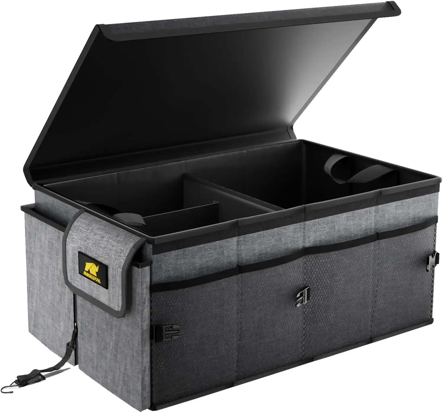 MIKKUPPA Car Trunk Organizer-65L foldable with cover, sturdy for SUV cars truck vans adjustable strap and non-slip bottom