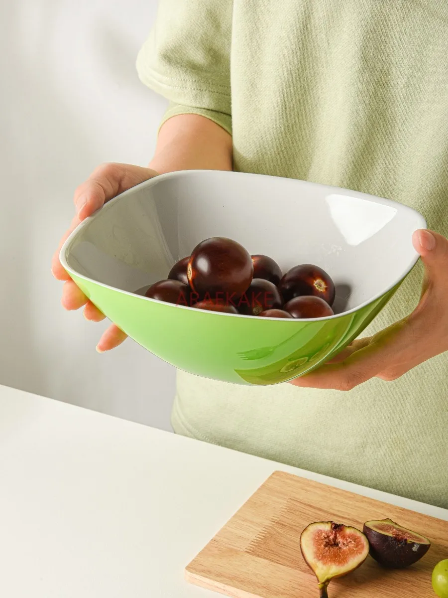 Fruit salad bowl, household tableware, plastic bowl, creative cold mixed vegetable fruit plate, fruit basin