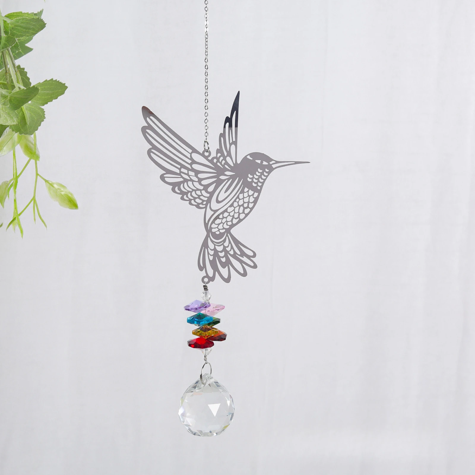 Crystal Suncatcher AnimalHummingbird PrismBall PendantforHomeWindowWallOutdoor GardenLight GatheringDecorationParty Supplies