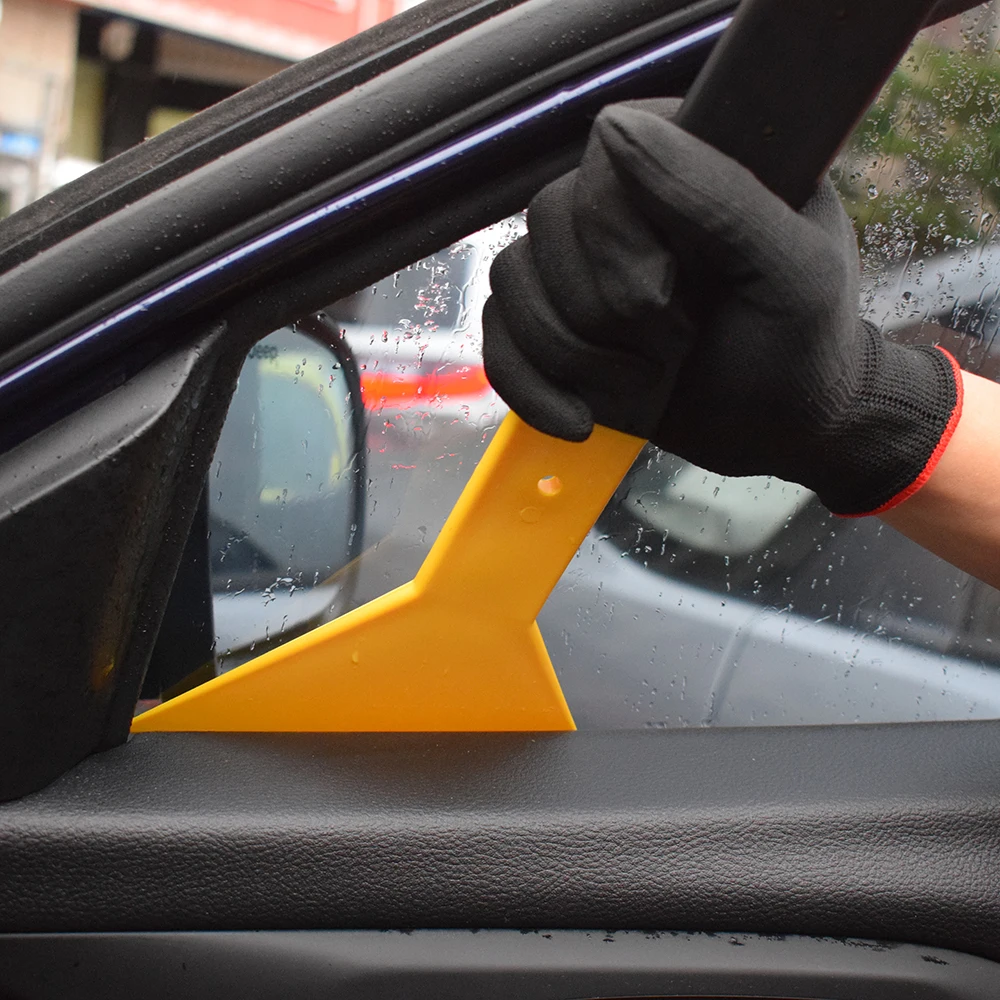 Long Handle Scraper Automobile Rubber Handle Window Film Tint Tools Yellow Slim Foot Squeegee Car Home Tint B23