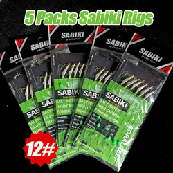 Enhanced Glow Fishing Bait Rigs with High Carbon Hooks for Freshwater and Saltwater (Size12  5Packs)