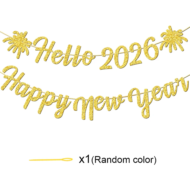 Simli Mutlu Yıllar Afişi Merhaba 2026 Parti Afişleri Yılbaşı İşareti Mutlu Yıllar Çelenk Yeni Yıl Partisi Süslemeleri için