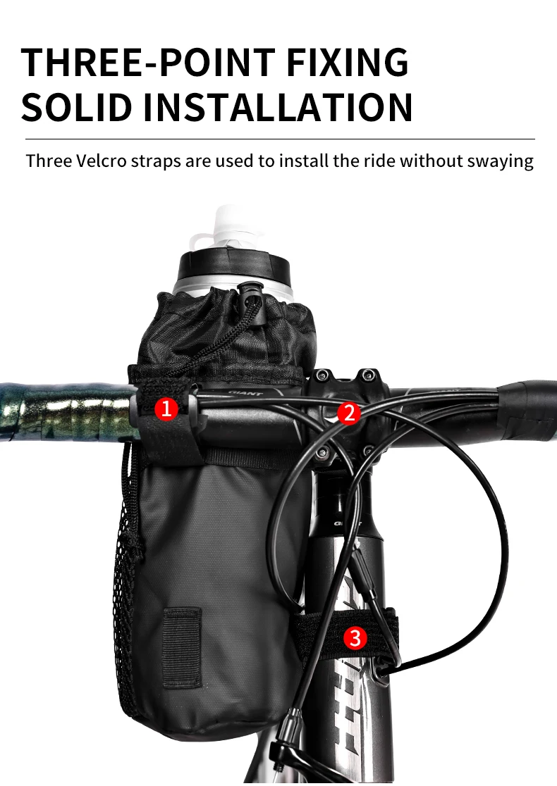 Description Picture 6 of itemESLNF Bike Bottle Holder Cycling Water Bottle Carrier Pouch Insulated Kettle MTB Road Bicycle Handlebar Bag Accessories