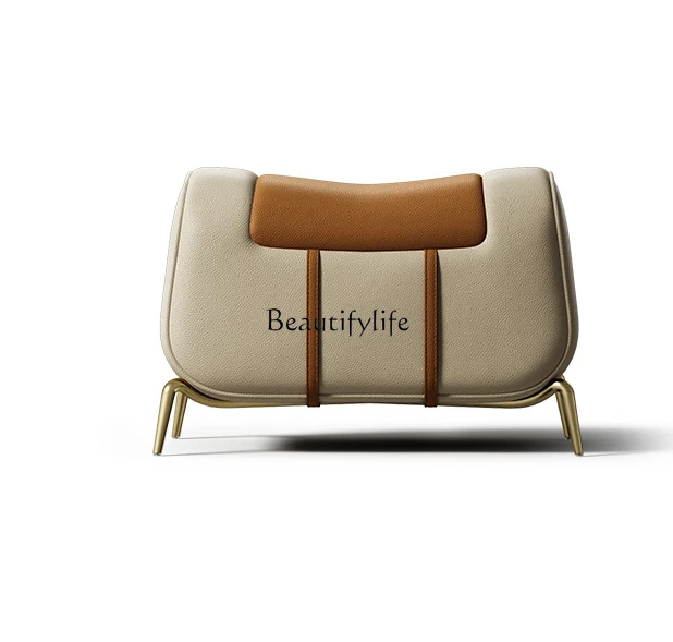 

Italian Sofa Stool Household Modern Light Luxury Genuine Leather Sofa Stool