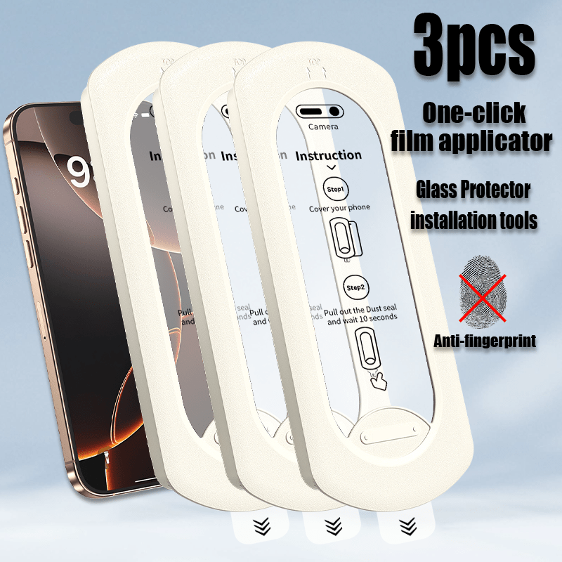 3pcs Screen Protector for iPhone16proMax 15pro Max 16 15 14 13 12 11 X HD Tempered Glass Screen Protector  Easy Installation