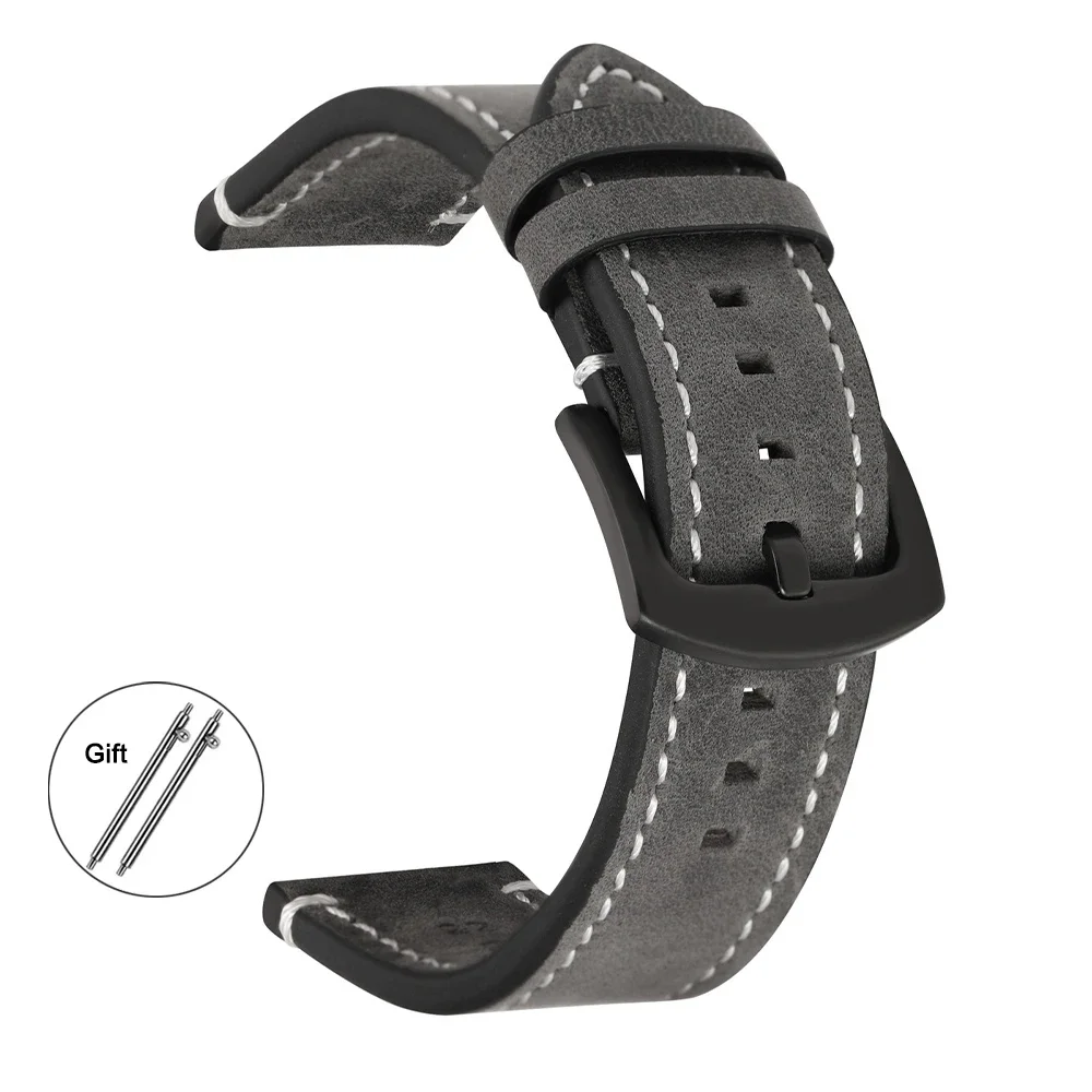 Vintage Soft Leather Watch Band – Retro Style with Quick Release