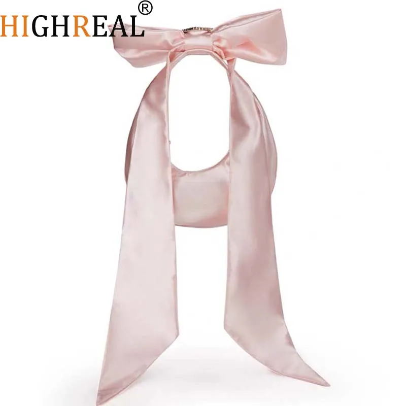 

Модный женский клатч-кошелек HIGHREAL, сумки с розовым бантом, женские сумки под подмышки, милая квадратная сумка-мессенджер на плечо для девушек