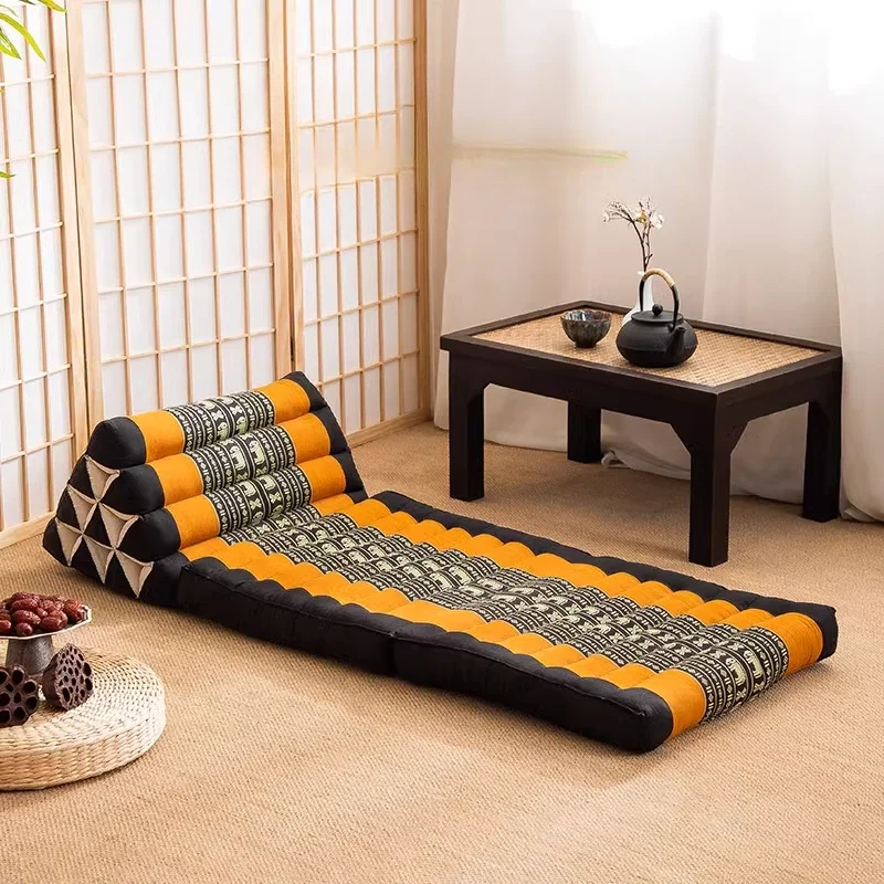 Thai Wooden Cotton Triangle Cushion Home Sofa Window Lazy Seat Cushion for Lunch Break Living Room Lazy Sofa with Large Backrest 5
