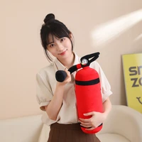 49x18cm Red Fire Extinguisher Plush Long Pillow Stuffed Emergency Rescue Firefighter Fireman Tool Men Gift 1