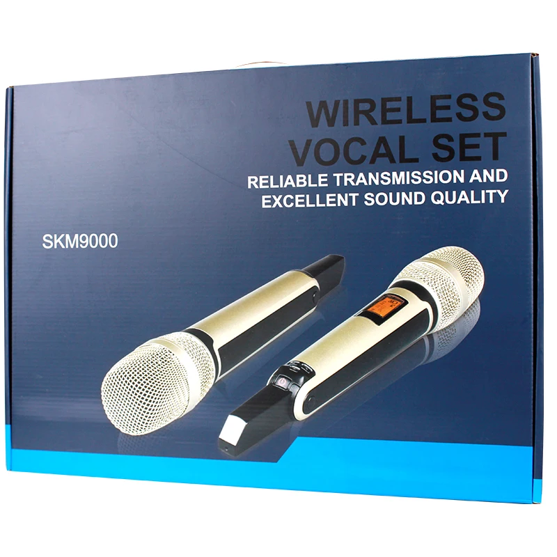 SKM9000 듀얼 채널 핸드 헬드 무선 마이크 시스템, 젠하이저용 무대 공연용 SKM 9000 마이크