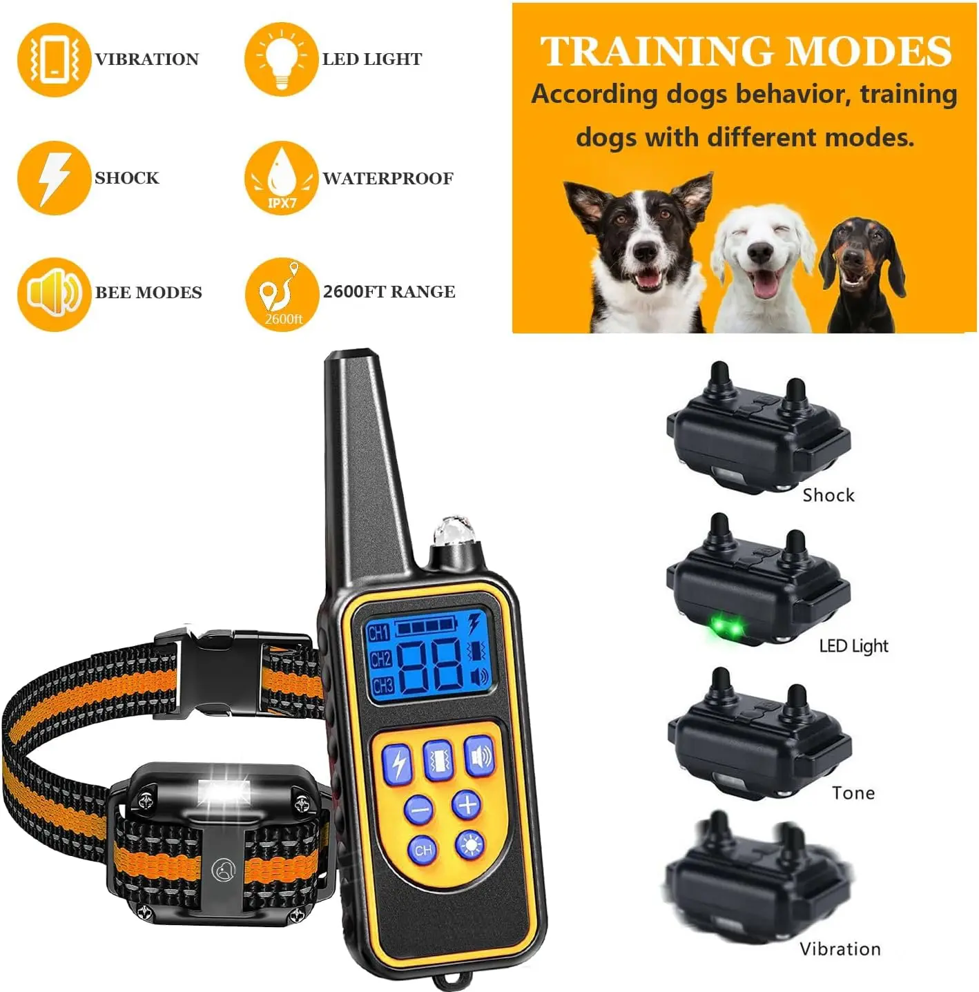 Remote control for dog training collar