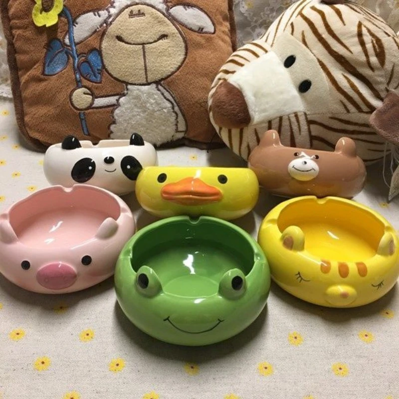 Ashtray ceramic ashtray creative cute personality cartoon small animal home living room bedroom office ashtray ceramic ashtray