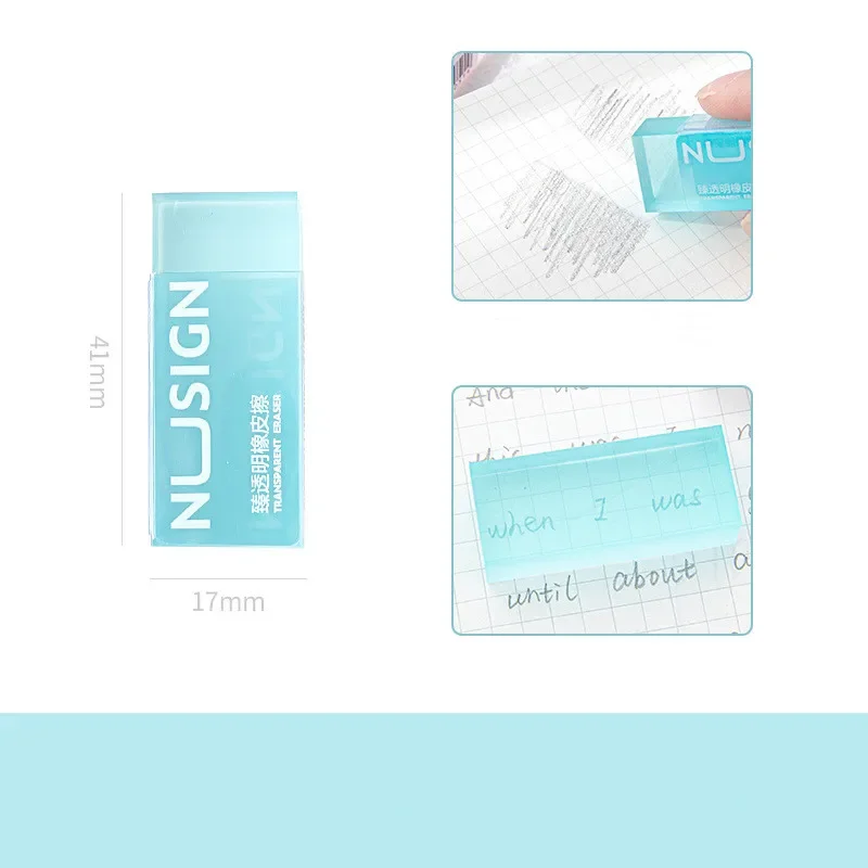 Lovely Eraser for Kids Ins Simplicity Solid Color Eraser Transparent Visable Pencil Back To School Cute Student Supplies pencil eraser