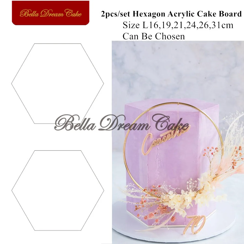 

Прозрачные акриловые кондитерские диски с шестигранным дизайном, 2 шт./компл., «сделай сам», разглаживающая доска для торта с изображением бабочки, инструмент для украшения тортов, жаростойкая посуда