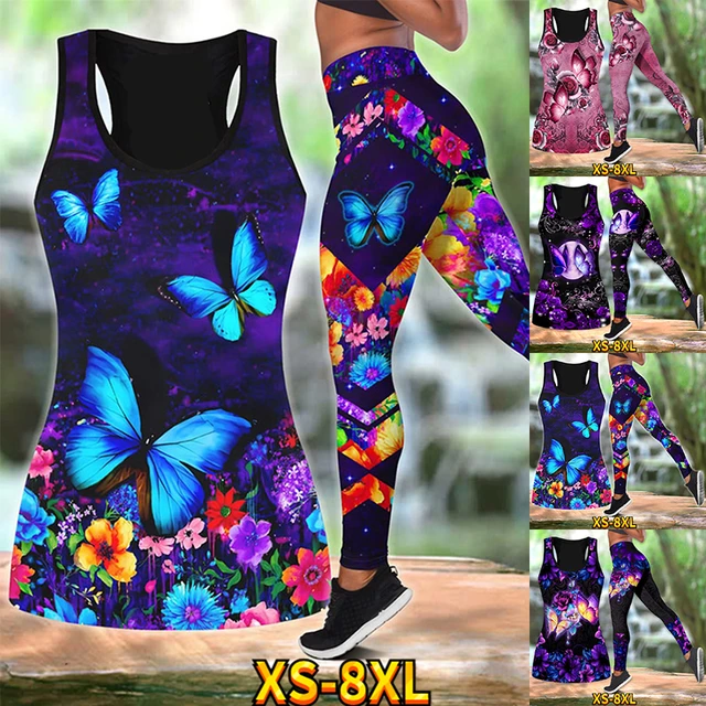 2023 Spring High Waist Women's Activewear Set Yoga Suit Yoga Set 3D Print 2  Piece Leggings Tank Top Yoga Breathable Fitness Gym - AliExpress