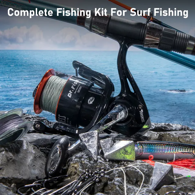  Dr.Fish Surf Fishing Rod and Reel Combo, Saltwater Fishing  Combo, 12ft Surf Rod 8000 Spinning Reel 9+1 BB, Offshore Sea Fishing Gear  Kit Fishing Pole Equipment Set : Sports & Outdoors