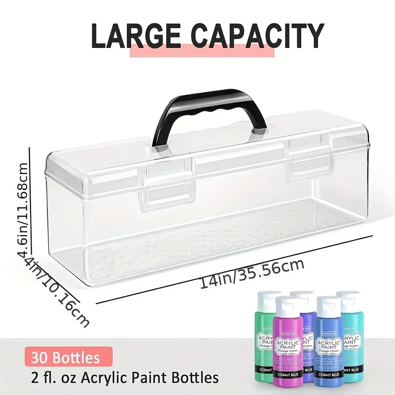 Multi Functional Storage Box, Transparent Plastic Acrylic Paint Storage Box, Hardware Toolbox Calligraphy Supplies Storage Box