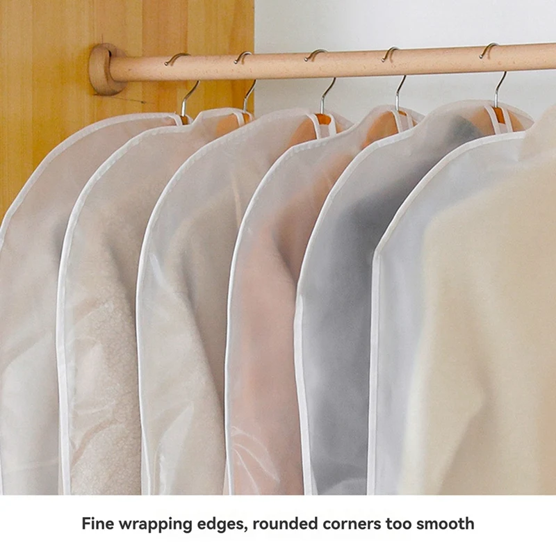 Clothing Dust Cover Transparent Thickened Washable Dust Bag PEVA Household Dust Cover Coat Suit Cover Hanging Pocket A 2