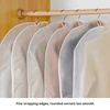 Clothing Dust Cover Transparent Thickened Washable Dust Bag PEVA Household Dust Cover Coat Suit Cover Hanging Pocket A 2