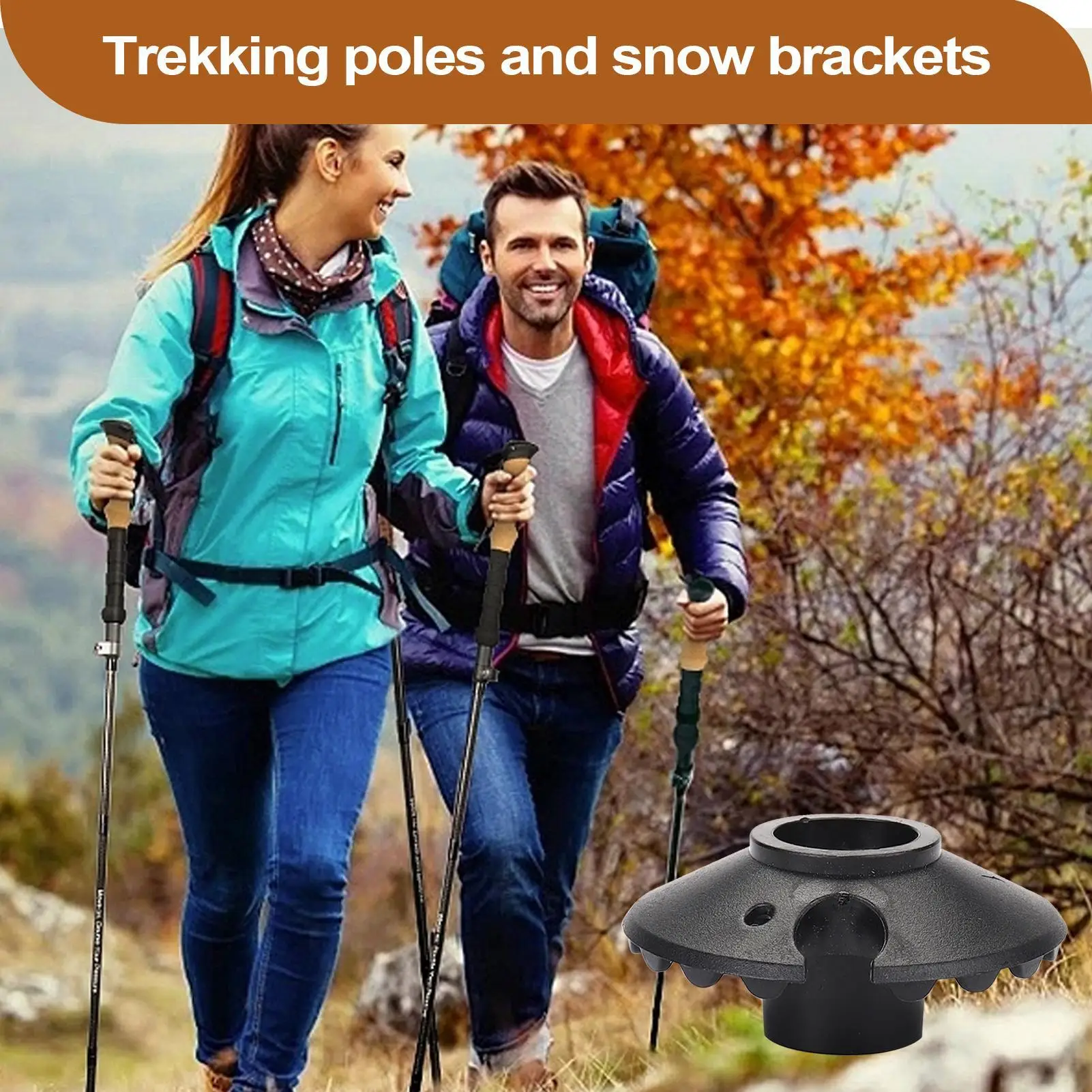 1 Paar Trekkingstöcke mit Schneekorb für Outdoor-Camping und Wanderungen, Wanderstock mit Schneeflockenkorb für Schlamm, Sand und Schnee, Ersatzteile – Detail 3