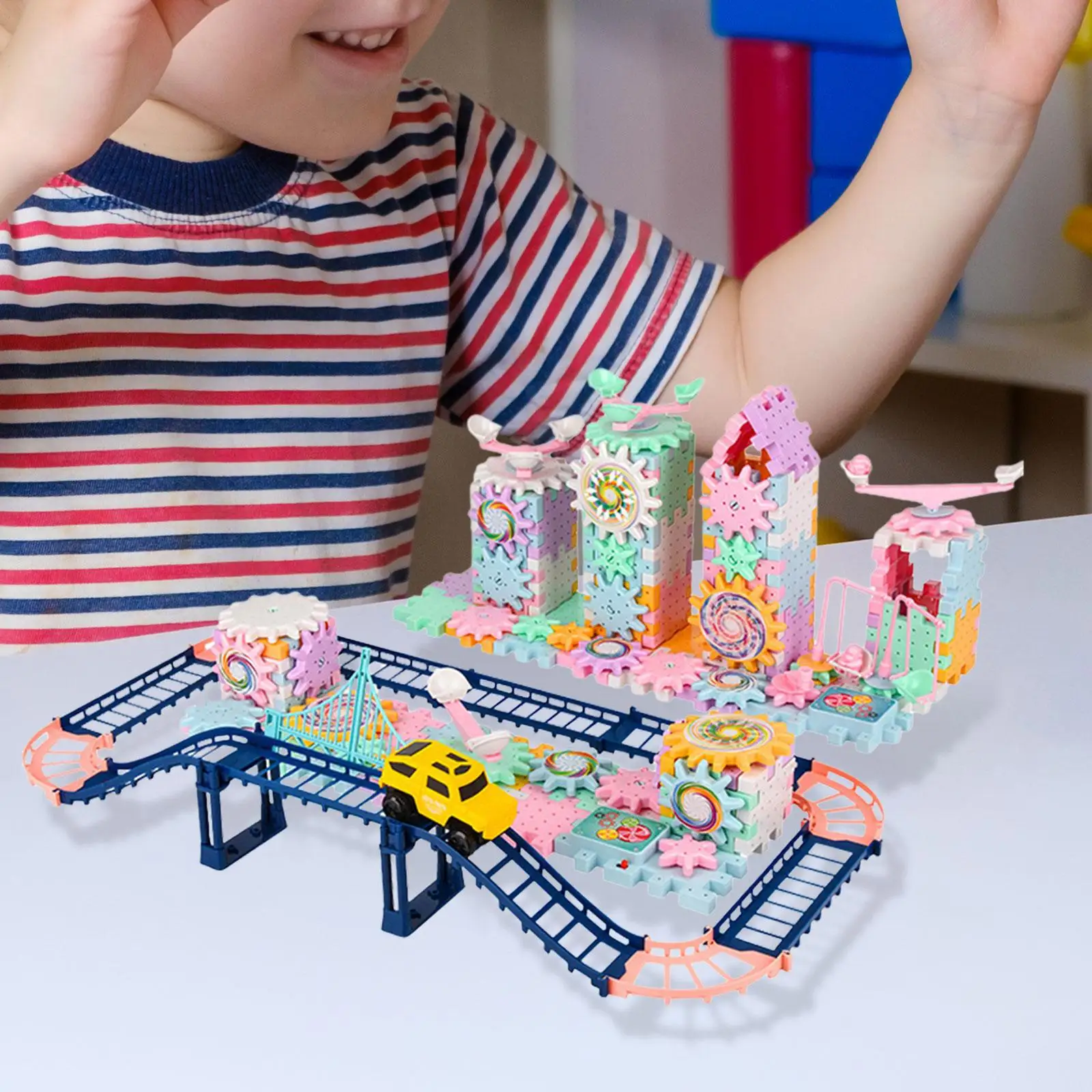 DIY Gear Building Toy Assembly Toy Early Educational Toys Construction Toy Learning Blocks for Birthday Gift Home Ornament