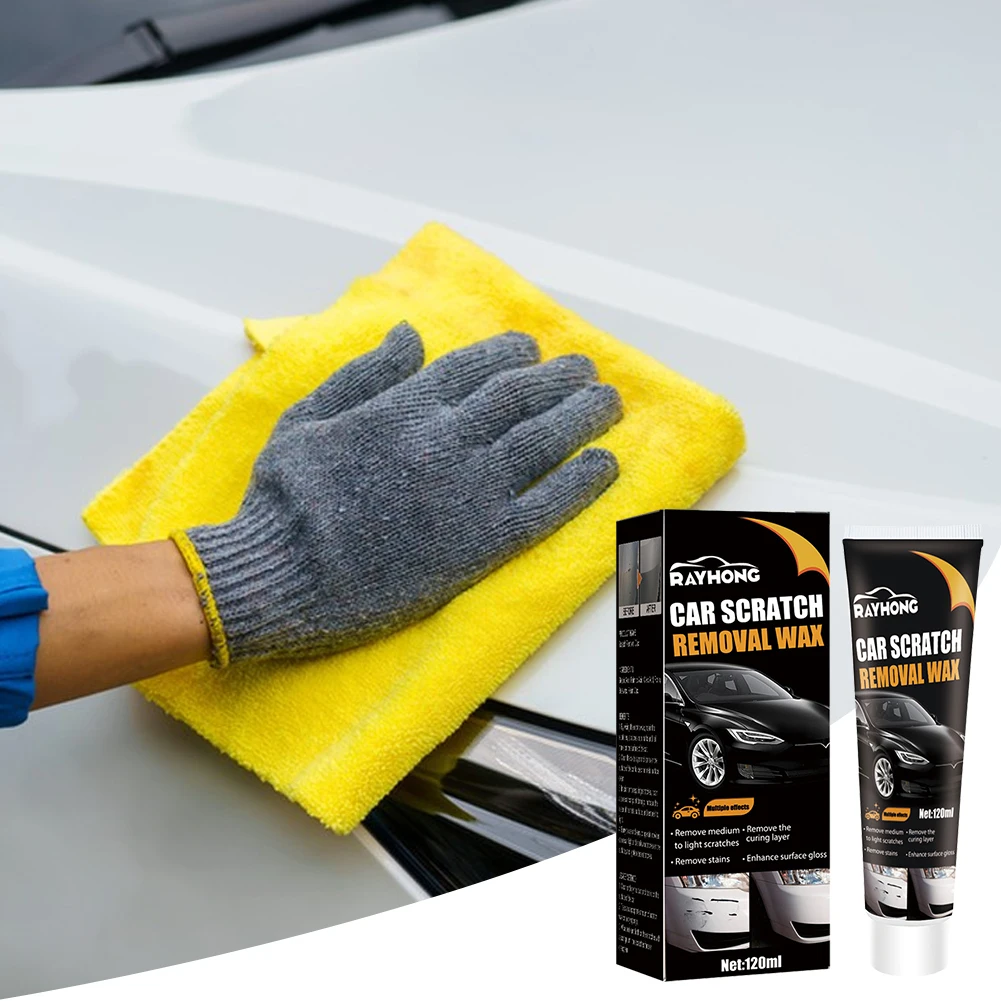 120ml 자동차 광택 스크래치 제거제 얼룩 제거 자동차 페인트 스크래치 수리 청소 키트 빠른 수리 페인트 복원 광택 왁스