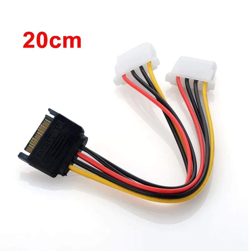 20cmSATAMaletoDual4PinFemaleModelIDEPowerSupplyComputerCableExtentionHardDriveCableSata1to24PINmolexIDE-AliExpress13