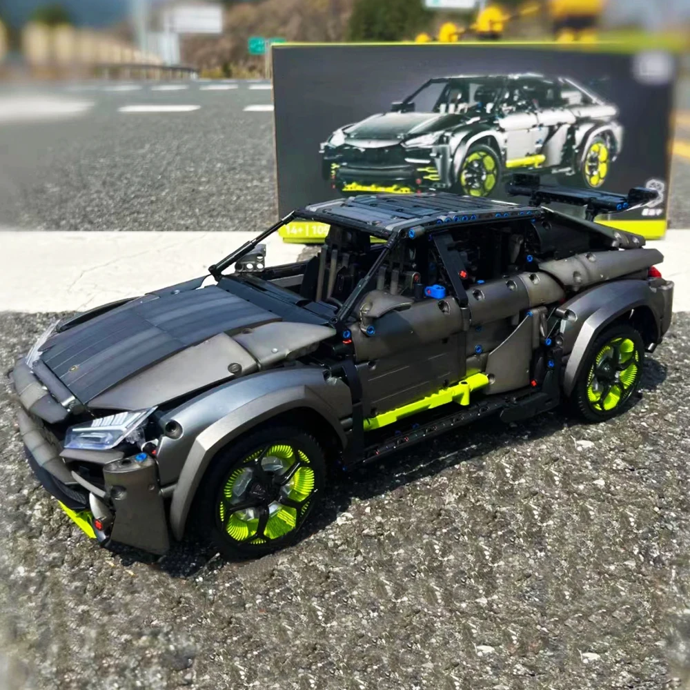 

Techniacl 1:8 Grey URUS Off-Road строительные блоки для автомобилей City, спортивный джип, модель автомобиля, кирпичи, игрушки для строительства, MOC
