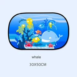 UV Protection Electrostatic Car Window Sunshade Curtain for Kids - Universal Auto Sunscreen (Whale30x50cm)