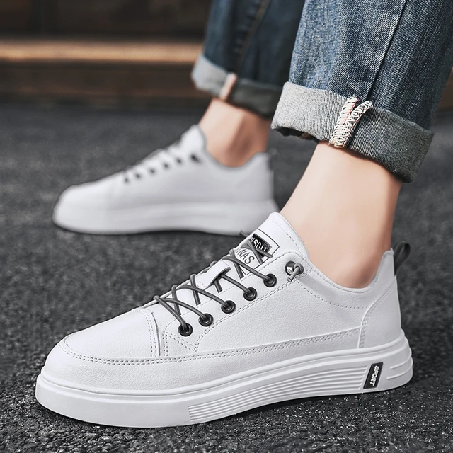 2023 Men's Casual Shoes Lightweight Breathable Men Shoes Flat Lace-Up Men  Sneakers White Business Travel Unisex Tenis Masculino - AliExpress