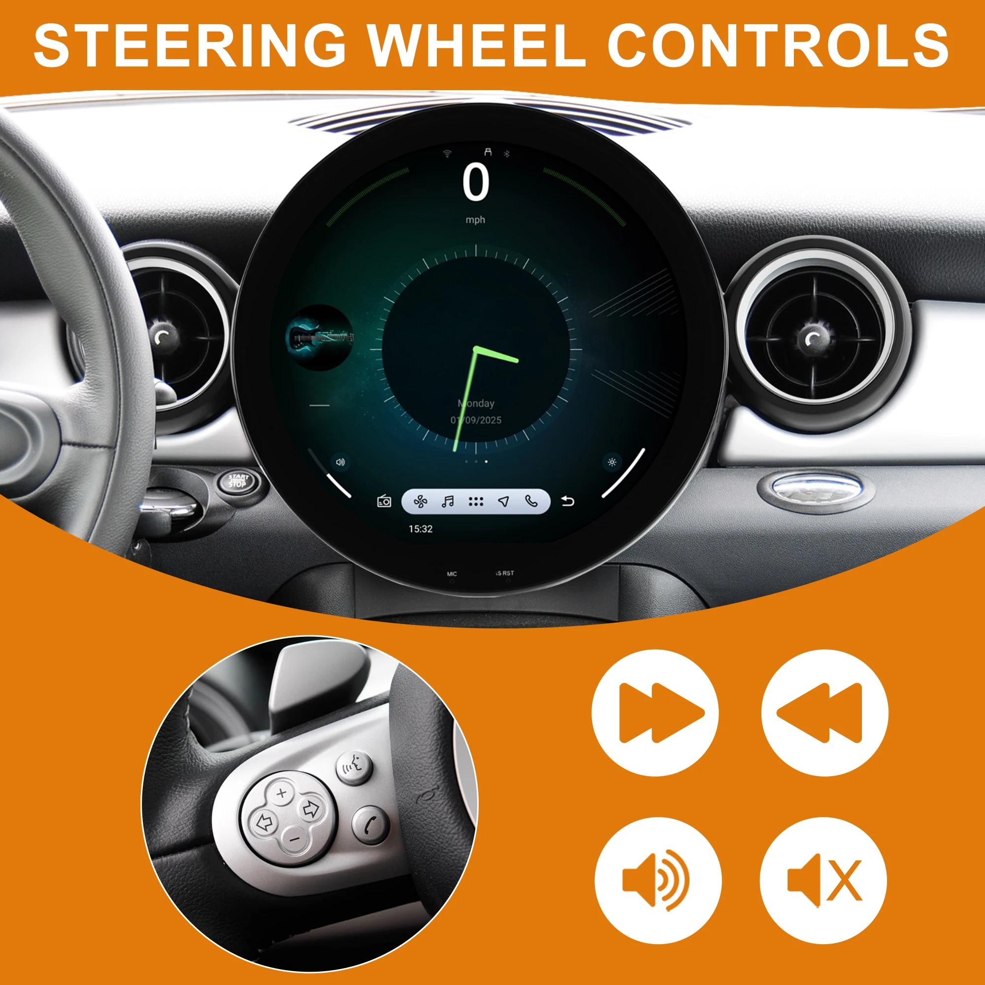 Autoraido - Sistema de Navegación GPS para Automóvil de 11.7 Pulgadas para BMW Mini Cooper R56 R57 R58 R59 R60 2006-2016, Apple CarPlay, Android Auto, WiFi, Cámara de 360 Grados 4