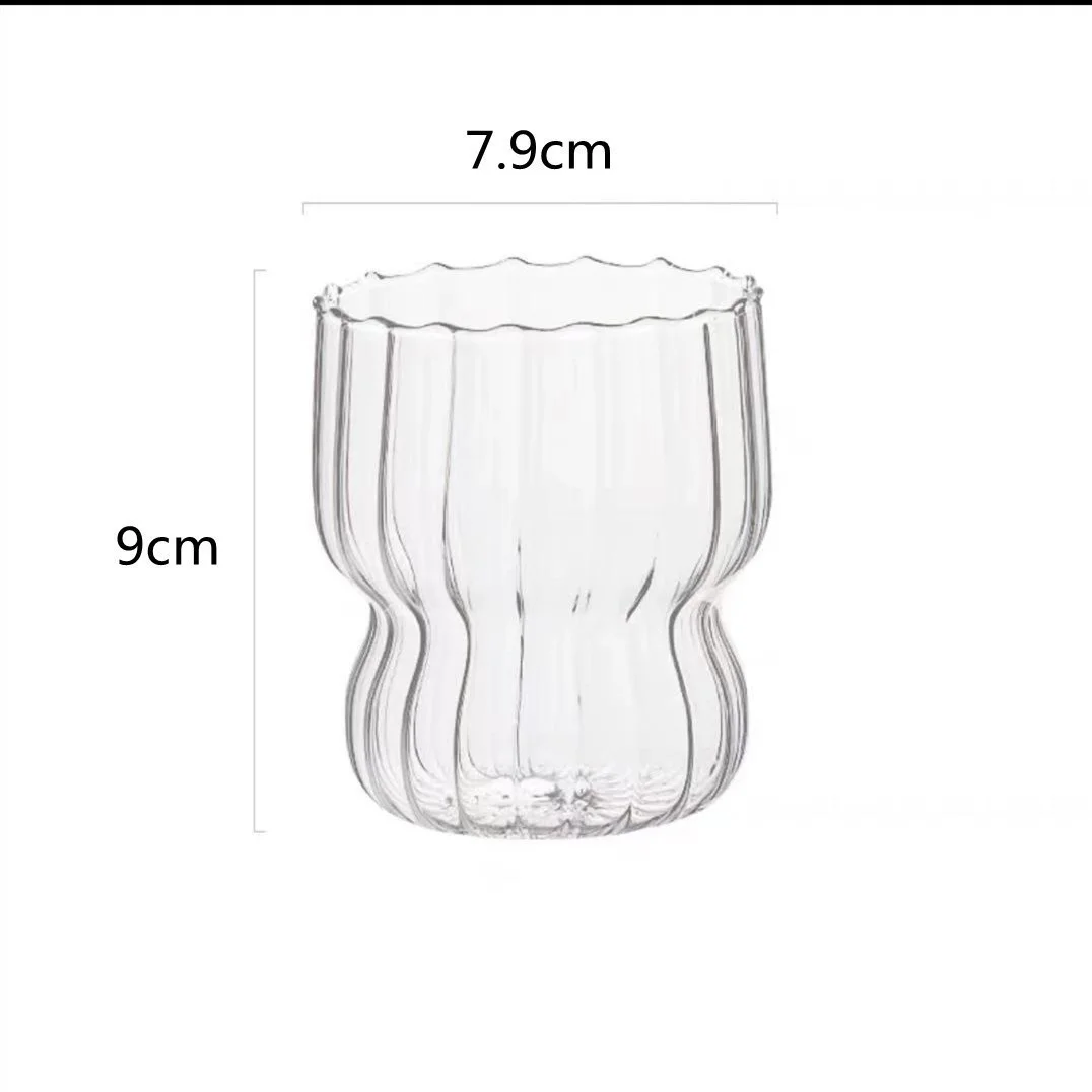 Tasses en Verre Isolées Machatea avec Colonnes Rayées