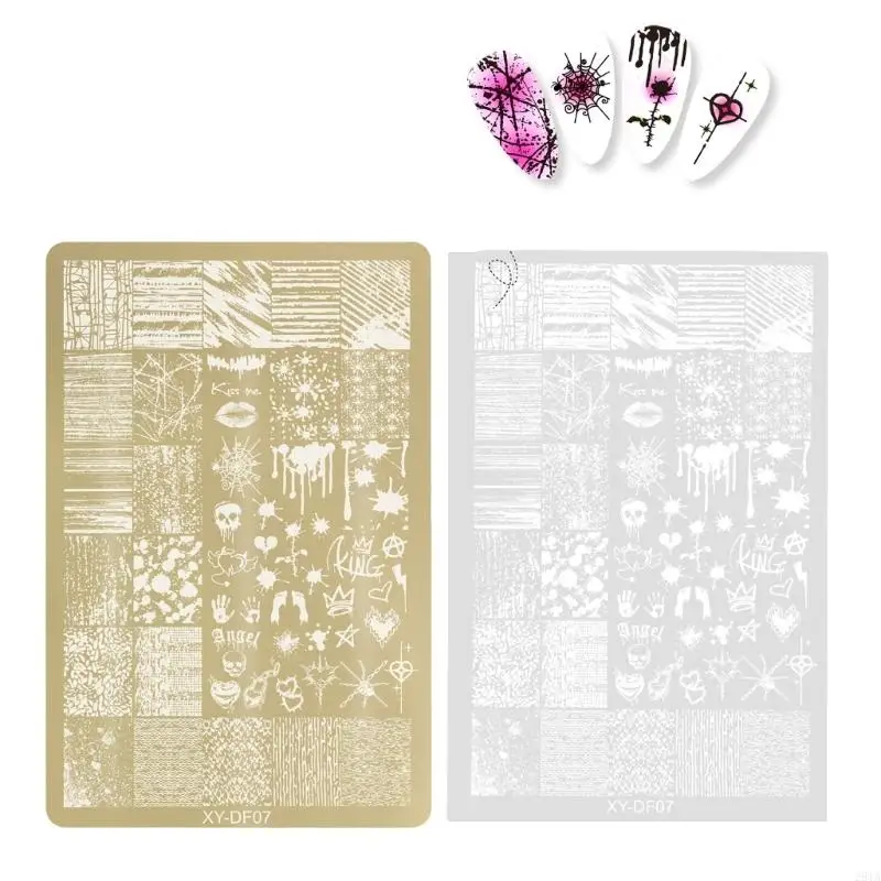 28TA Art Stamping Plate Stamp Template Plates Flower Manicures Images Plate