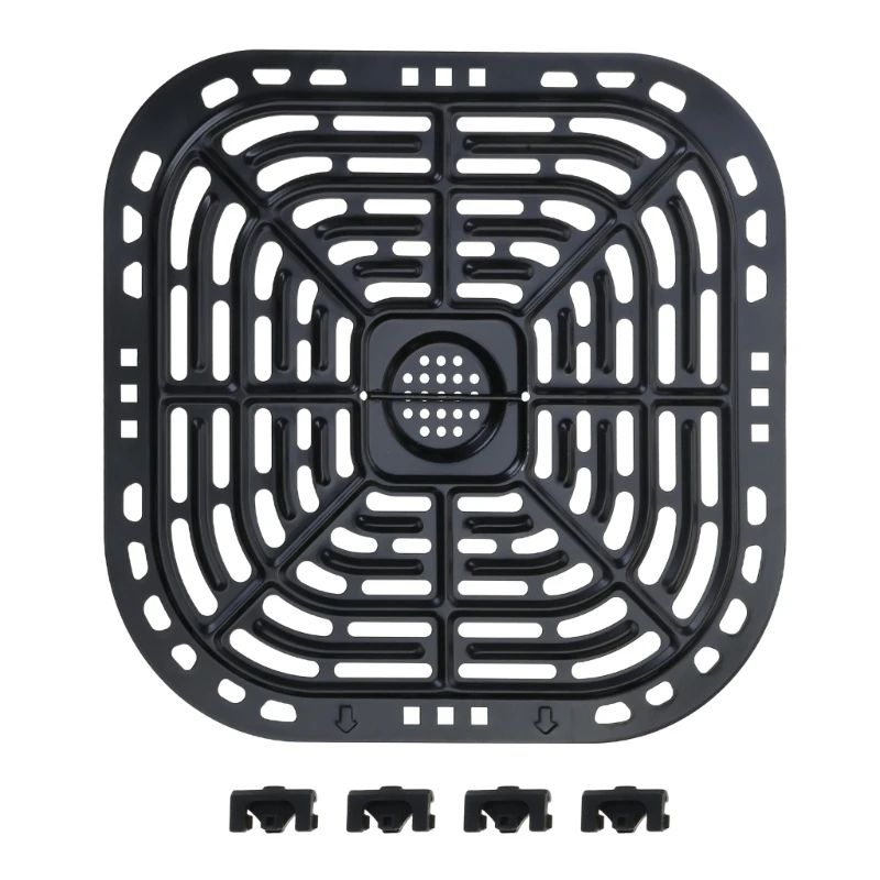 Square Tray 4QT Air Fryer Grill Plate Pans Nonstick Dishwasher Safe Stainless Accessory Fit for Cooking Pizza Vegetables