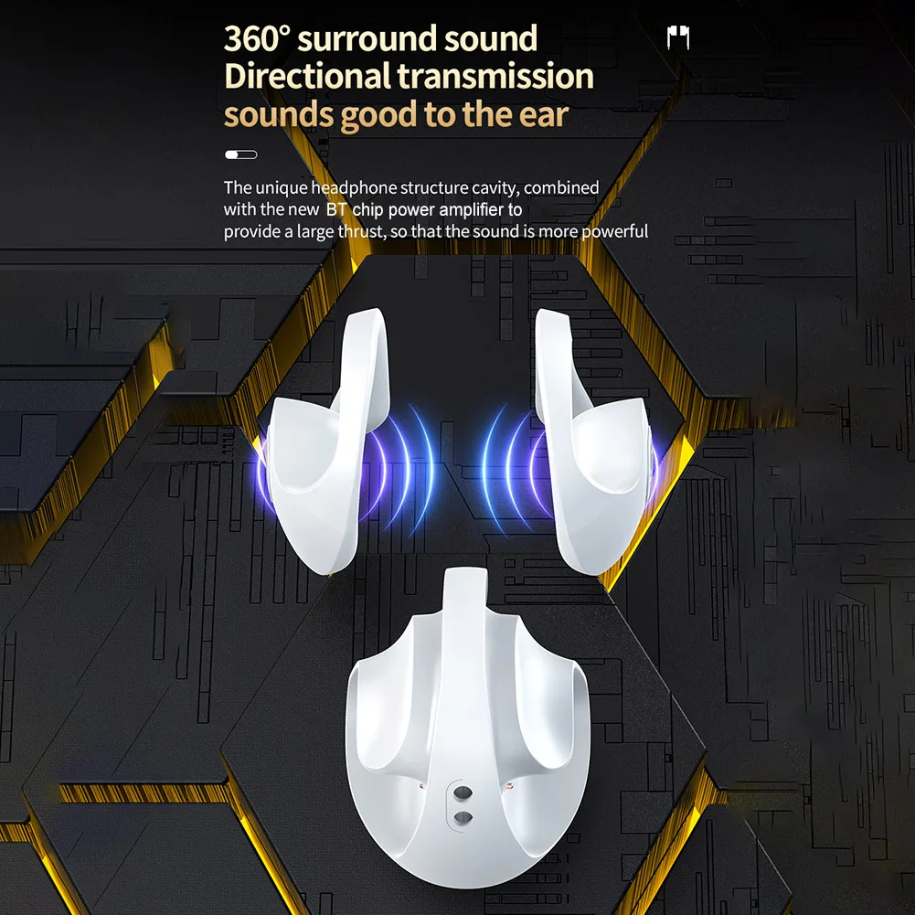 무선 블루투스 오픈 이어 OWS 이어버드, 마이크 오버 이어후크 헤드셋, 스포츠용 휴대용 HIFI 헤드폰