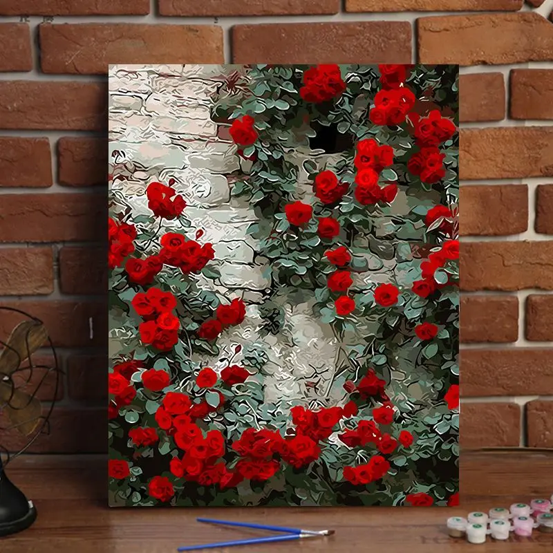 

Картина цветы по номерам DIY 30 × 40 см на холсте 24 цвета цветная картина на холсте природа пейзаж домашний декор подарок