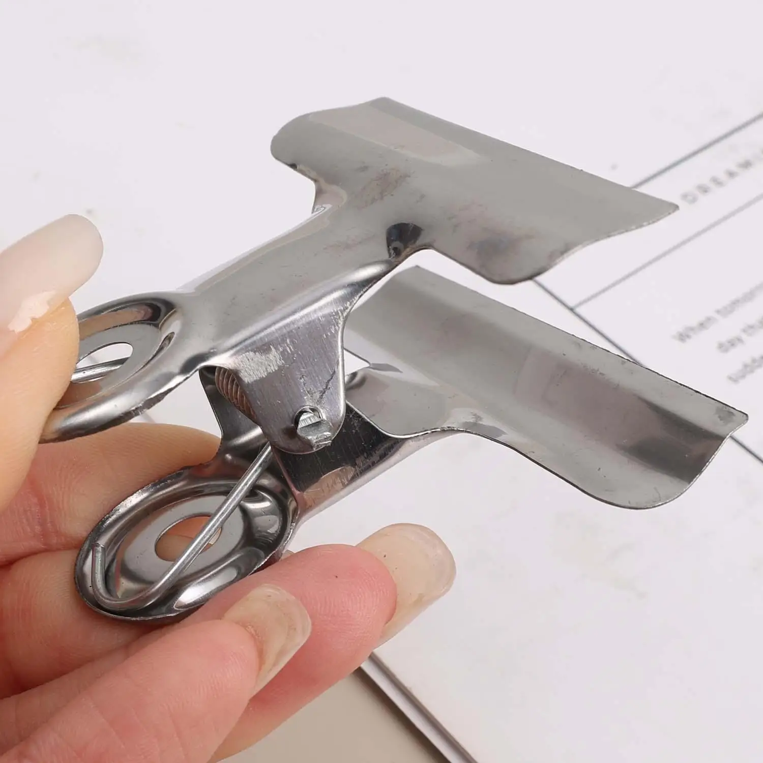 Stainless Steel Metal Binders Multifunctional Paper Clips Clamp for Food Bag Pictures Photos Home Kitchen Office School Supplies - 4