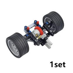 MOC Building Blocks: Particle Steering Belt Drive with Integrated Structure - Ideal Children's Gift - M (With wheels)