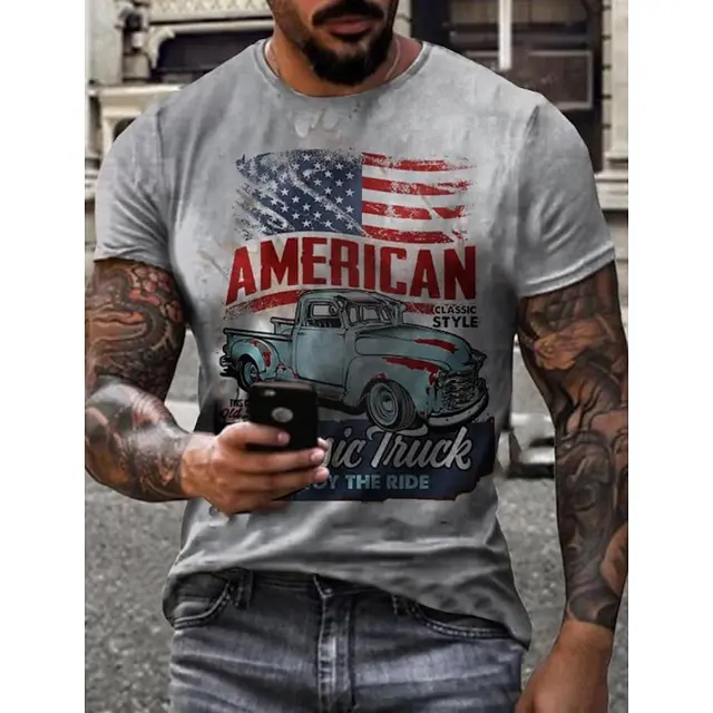 Fashion Retro Car Pattern T-shirt