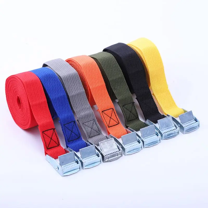 2M Buckle Tie-Down Belt cargo straps for Car motorcycle bike With Metal Buckle Tow Rope Strong Ratchet Belt for Luggage Bag