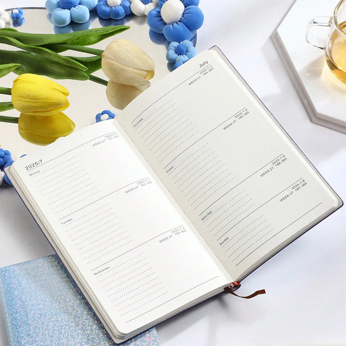 1Pc English Notepad Student A6 Agenda Book Color 365 Days Portable Pocket Notepad