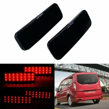 ANGRONG LED rosso paraurti posteriore riflettore fanale posteriore con lente nera affumicata per Ford Transit Van Custom Connect Tourneo 2013-up
