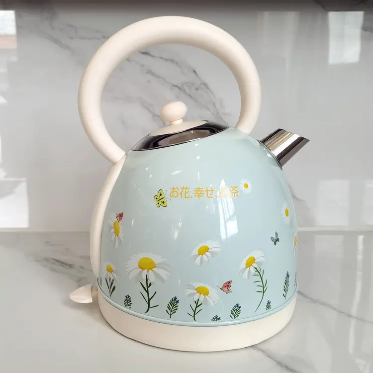 1.8L Painted Baking Paint Retro Electric Kettle Tea Boiling Water 304 Stainless Steel Automatic Anti-dry 220V 2200w 3
