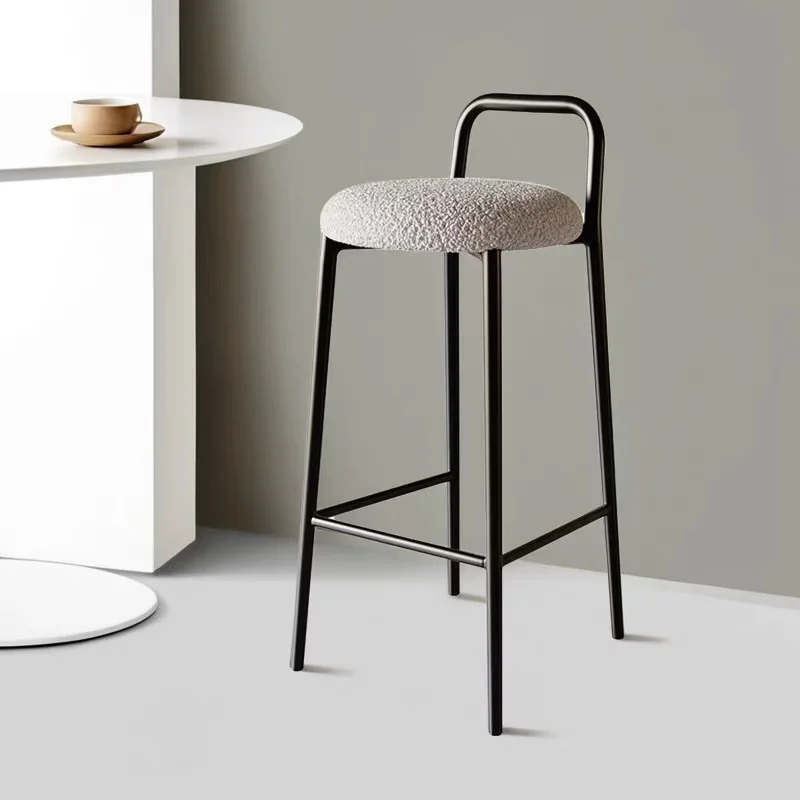 Modern Round Bar Stool Stackable High-Tall Chair Minimalist Counter Stool for Cashier Desk Stylish Pub Stools for Kitchen or Bar