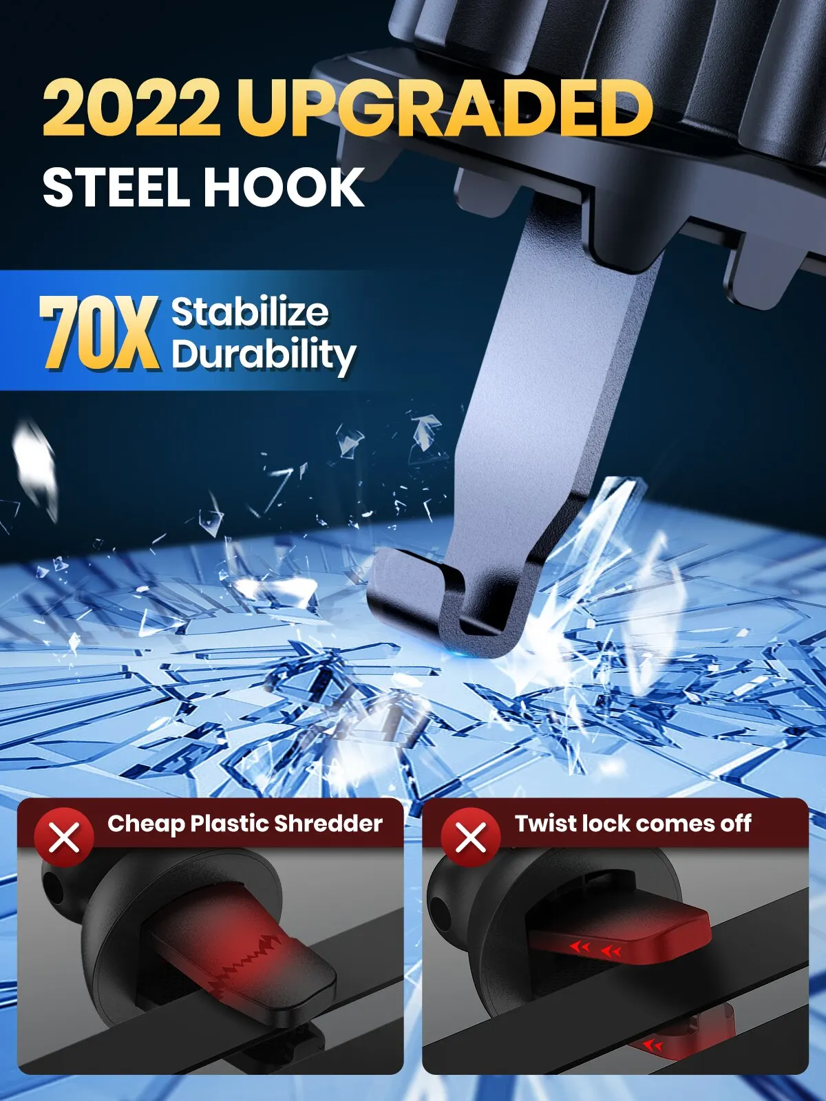 Universal Gravity Phone Holder with Hook Clip Car Air Vent Car Mount 360 Degrees Rotation Universal Cell Phone Mount GPS Support